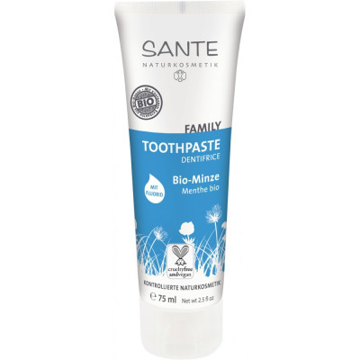Pasta de dinti cu menta bio si fluor Sante, 75ml